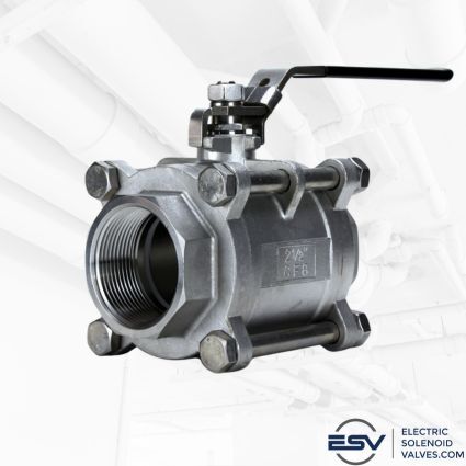 Stainless steel 3-piece ball valve - manual turn