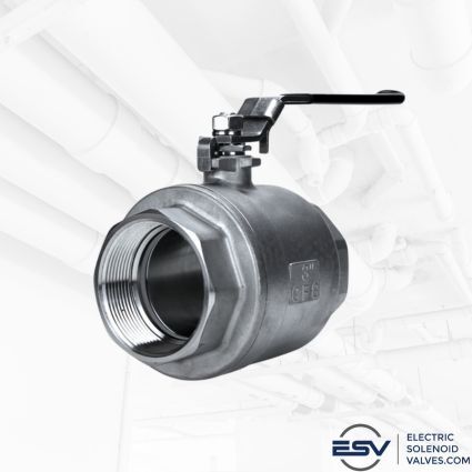 Two piece stainless steel ball valve - manual turn